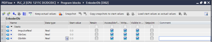 Blok DB obsługi enkodera